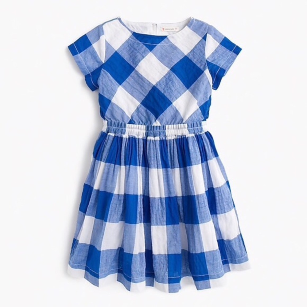 J.Crew Crewcuts Girls Blue Gingham Dress